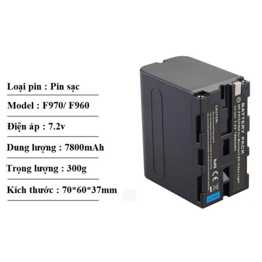 Pin NP-F970 máy quay sony sạc cho camera ,đèn led .... dung lượng cao