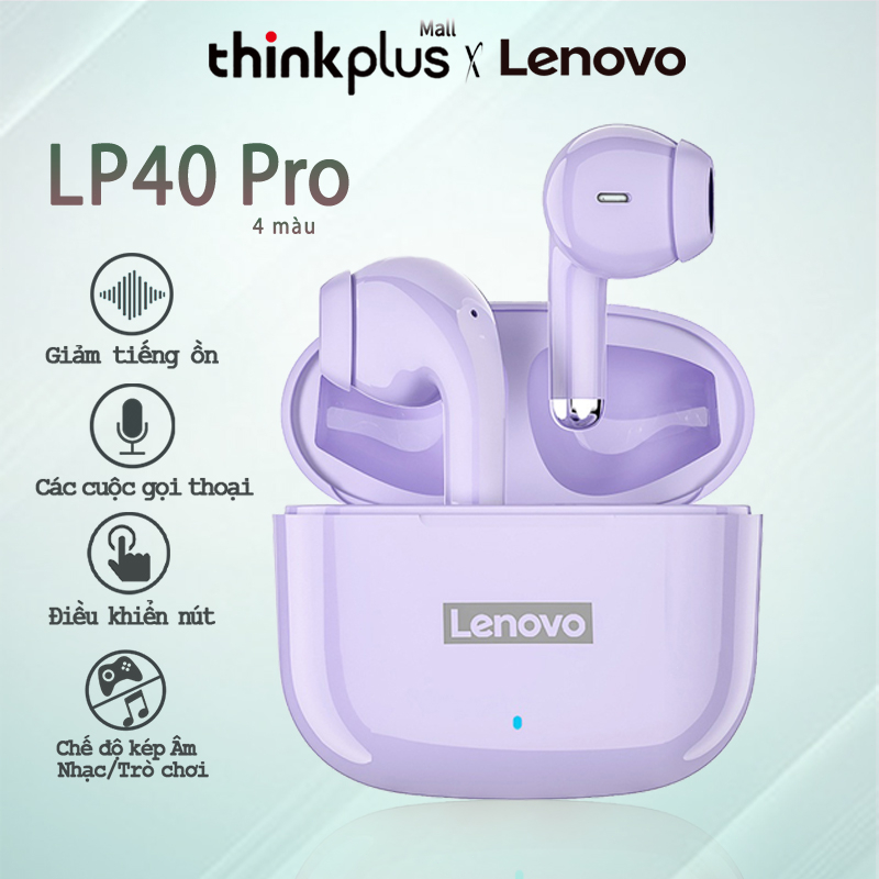 Tai nghe không dây THINKPLUS X LENOVO LP40 Pro Bluetooth nhét tai mini âm thanh sống động chống ồn IPX5 có micro