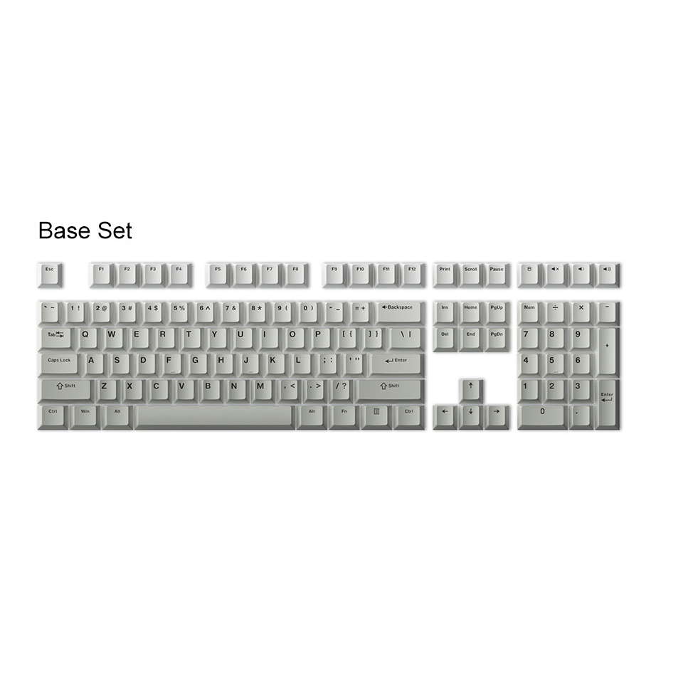 AKKO Keycap set – Cool Gray (PBT Double-Shot / Cherry profile / 132 nút)