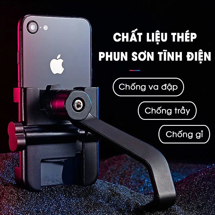 Kẹp - Giá Đỡ Điện Thoại Gắn Xe Máy C2 - Gắn Gương - Chống Cướp Giật Cực Chắc Chắn