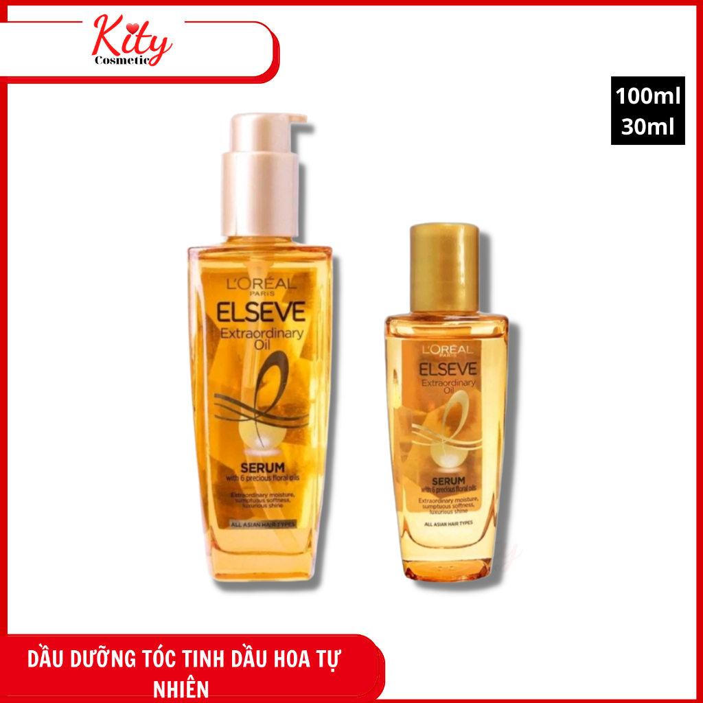 Dầu Dưỡng Tóc Tinh Dầu Hoa Tự Nhiên L'Oreal Elseve Extraodinary Oil 30ml/100ml