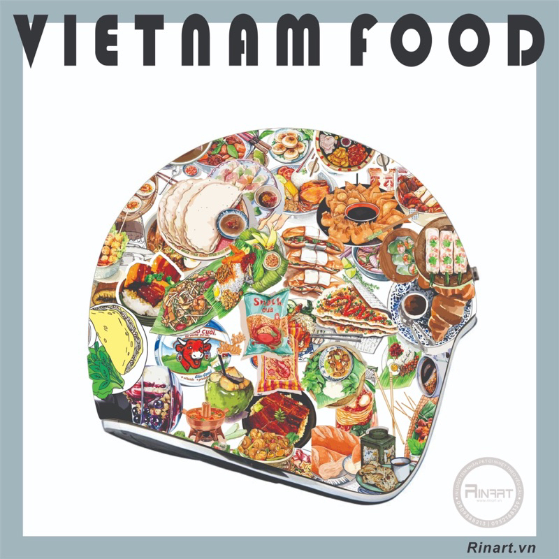 SET 200 STICKER MÓN ĂN VIỆT NAM CÁ TÍNH DÁN TRANG TRÍ ĐIỆN THOẠI LAPTOP VALI MŨ BẢO HIỂM XE MÁY TỦ KỆ