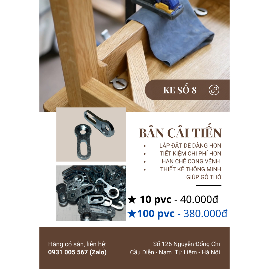 Ke Số 8 Liên Kết Gỗ Nhanh Và Không Cong Vênh Mặt Bàn, Mặt Ghế Như Nước Ngoài | Figure 8 Tabletop Fasteners