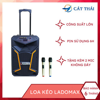 Loa kéo ladomax v-s- loa kéo công suất lớn tặng kèm 2 micro không dây - âm thanh cực hay sống động