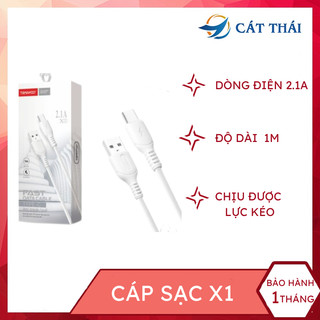 Dây sạc Cáp sạc dữ liệu 2.1A X1  dây sạc pin nhanh an toàn bảo vệ sạc quá tải quá vòng vỏ dây nhựa