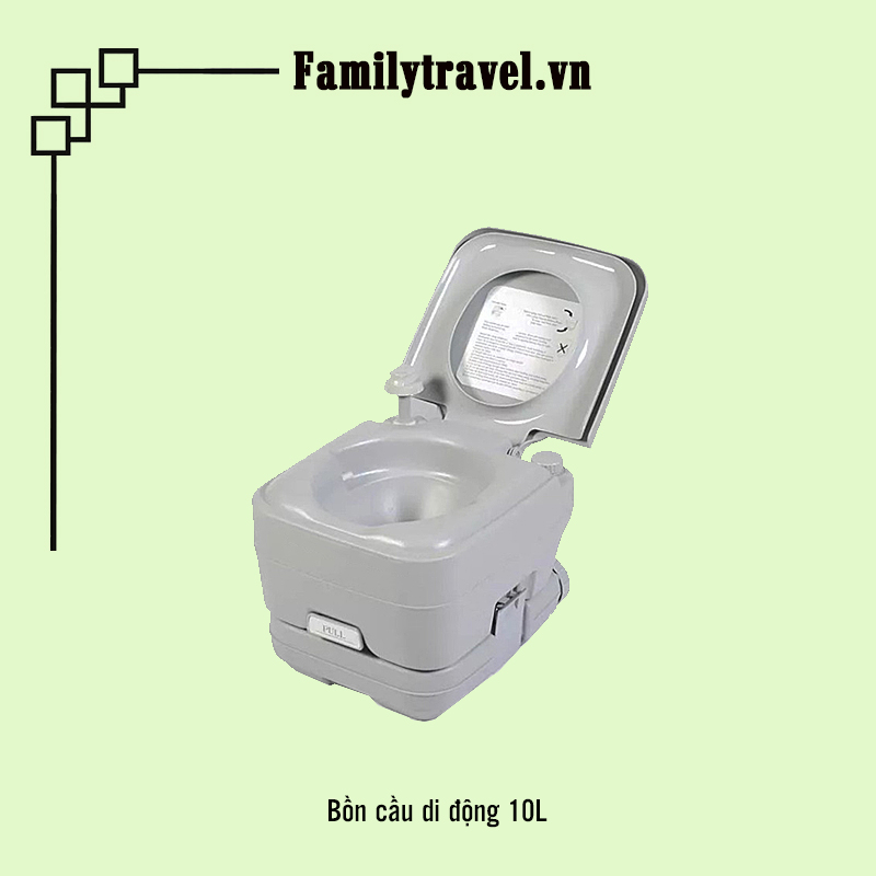 Bồn cầu vệ sinh dã ngoại di động mobihome ngoài trời 10L tiện lợi. Toilet dành cho người già kèm túi đựng-Family Travel