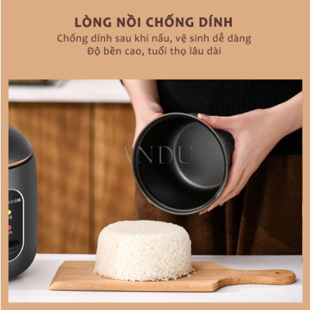 Nồi Cơm Điện Mini CHIGO GODWELL 1,2L Đa Năng Nấu Hầm Súp Cháo Tráng Chống Dính Không Sợ Tróc, An Toàn Cho Sức Khỏe