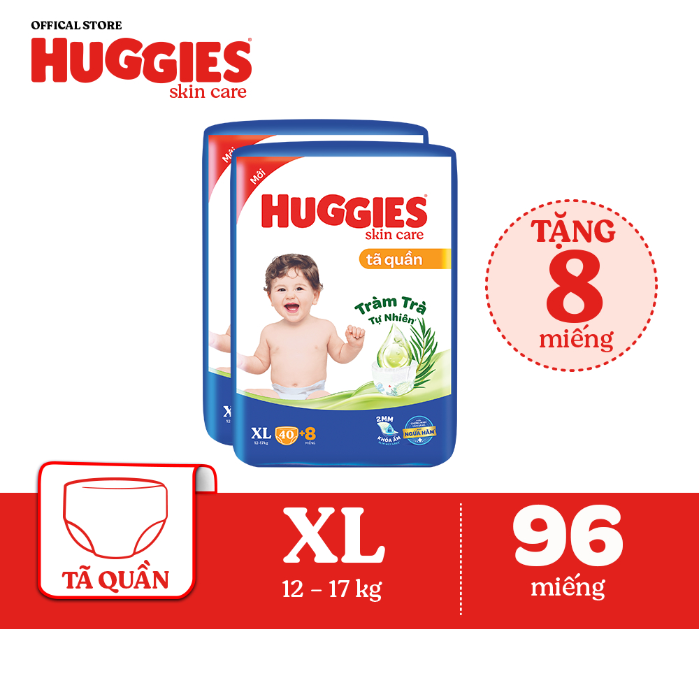 Combo 2 Tã quần Huggies Skincare Big Jumbo M56/L48/XL40/XXL36+8