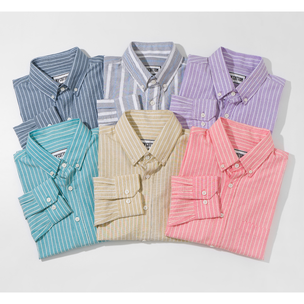 Áo Sơ Mi Nam Cao Cấp Multi Color Mini Stripes Oxford Shirt BY COTTON