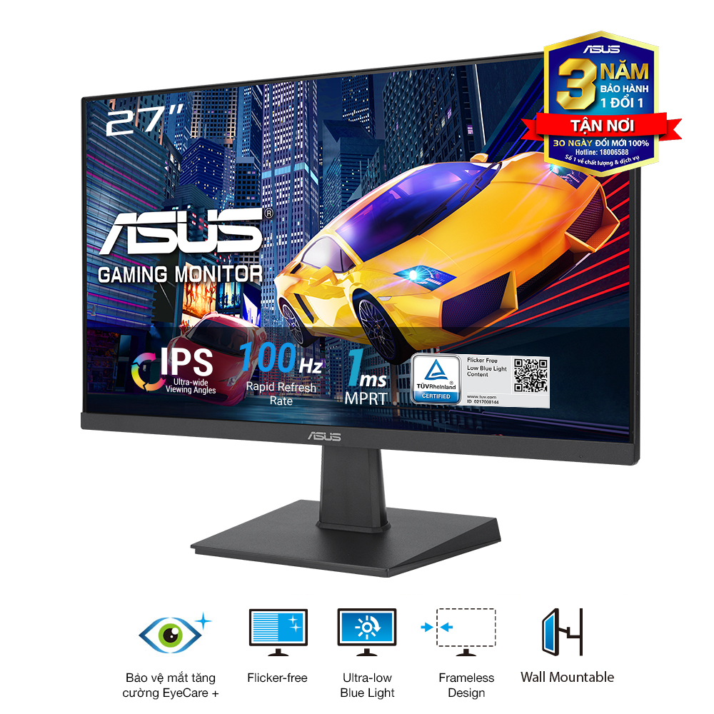 Màn Hình ASUS VA27EHF 27" IPS 1ms MPRT 100Hz Viền Mỏng Bảo Vệ Mắt