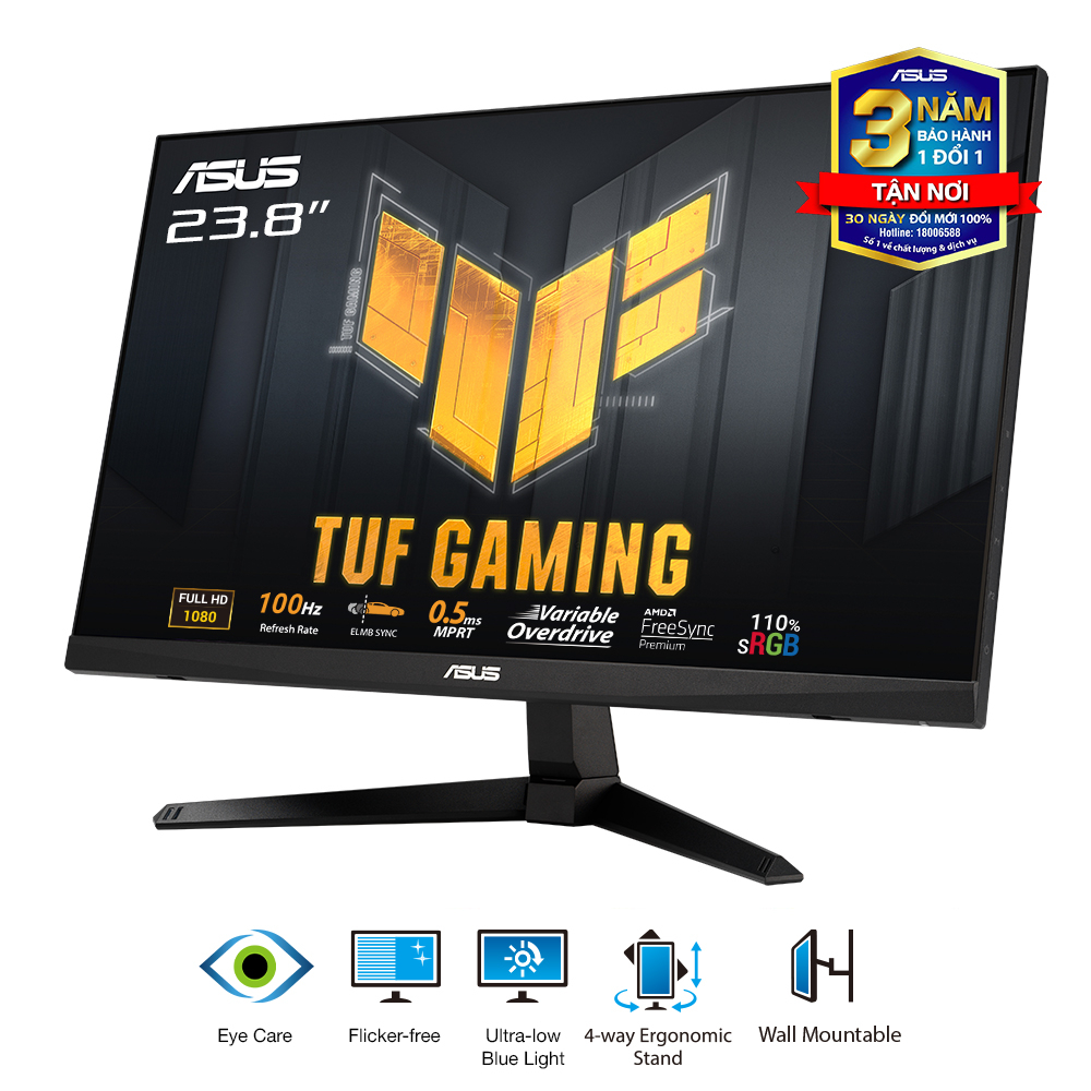 Màn Hình Game ASUS TUF Gaming VG246H1A 23.8" IPS, 0.5ms MPRT, 100Hz, 1ms MPRT, FreeSync™