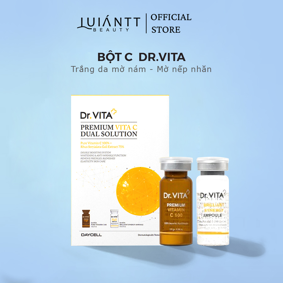 Bột Vitamin C Nguyên Chất 100% Dưỡng Trắng Mờ Thâm Nám DR.Vita Hàn Quốc Luiantt Beauty 10ml
