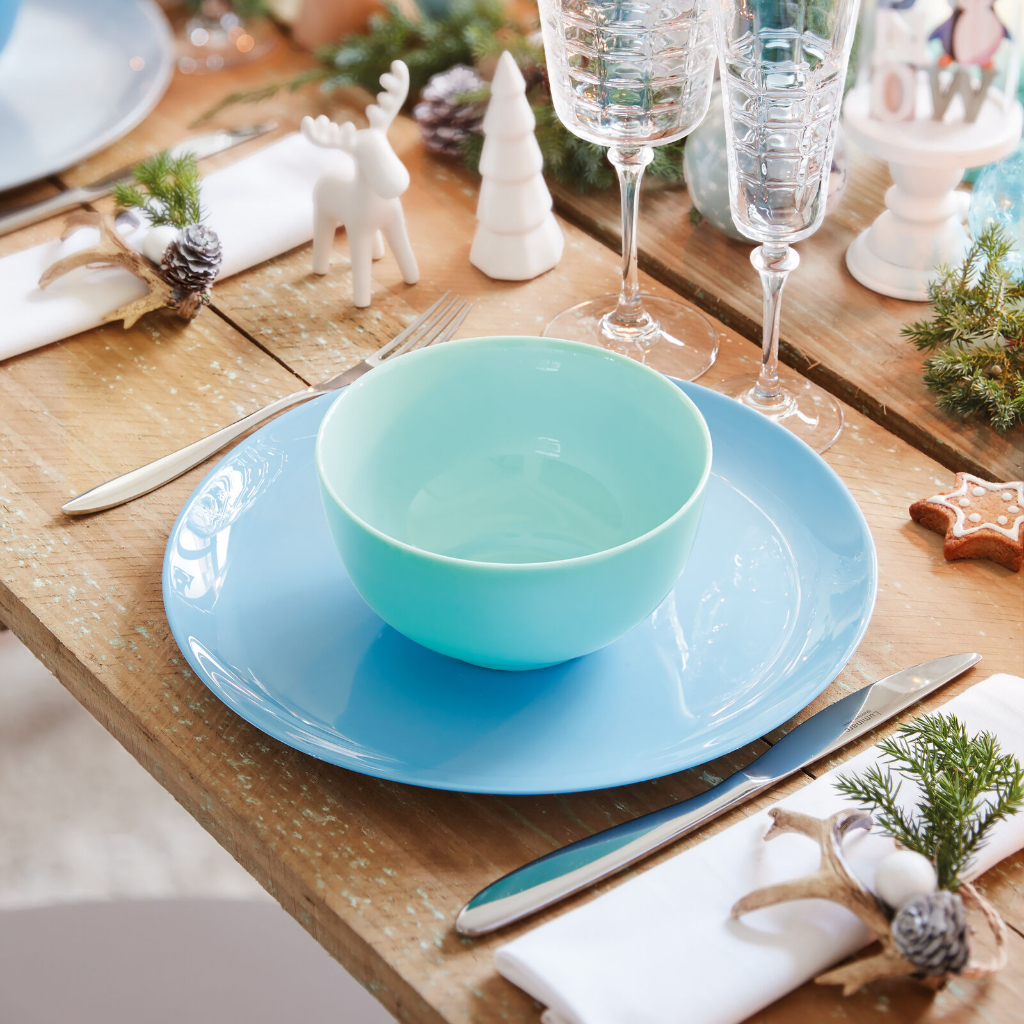 Bộ bát cơm thủy tinh Luminarc Diwali Light Turquoise 6 chiếc 12cm P9201*6 | Hàng chính hãng