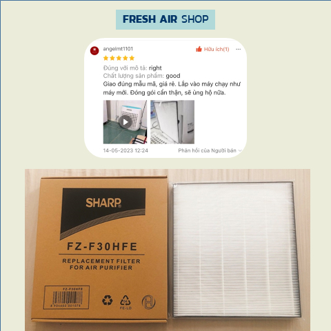 Màng Lọc Hepa SHARP FZ-F30HFE, KC-F30EV, FP-J30E-A/B, FP-F30E, KC-F30, FP-GM30E, FP-JM30V, KC-30K, FU-A28EV-W, KC 30T5. | BigBuy360 - bigbuy360.vn