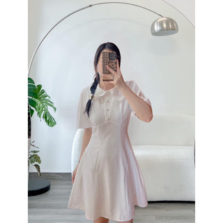 Đầm công sở dạo phố cổ sen nút bọc