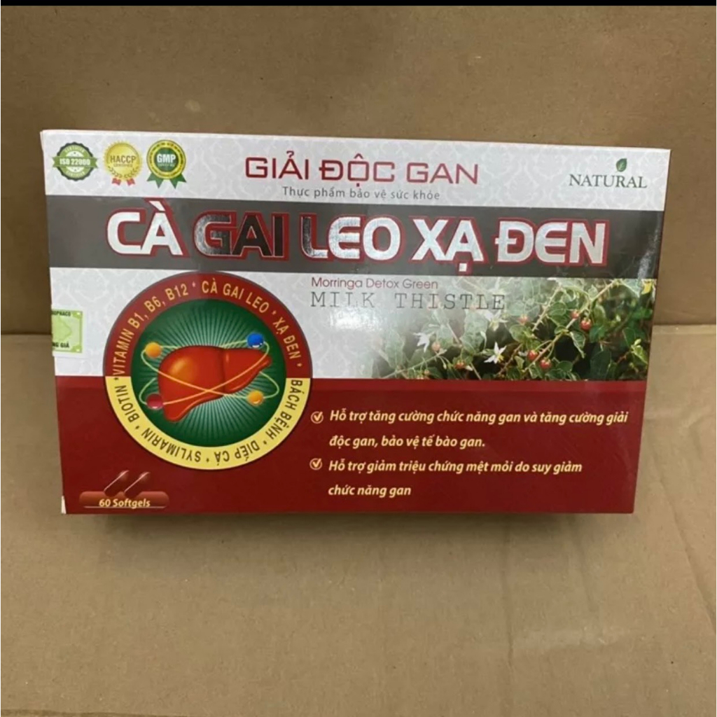 Giải độc gan CÀ GAI LEO XẠ ĐEN Morringa Detox Green Milk Thistle giúp bảo vệ gan cho người dùng nhiều rượu bia