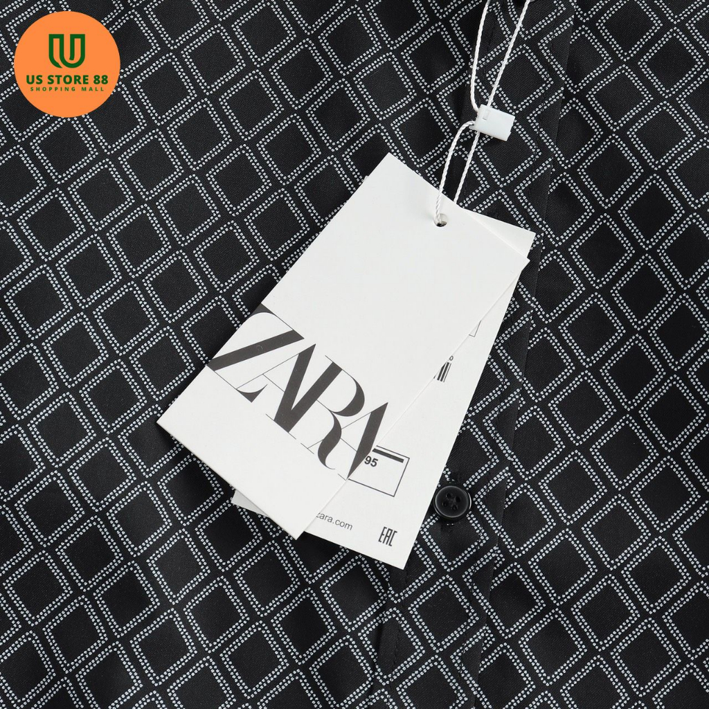 Áo sơ mi nam ZR tay dài họa tiết màu trắng vải cotton lụa xuất khẩu cao cấp