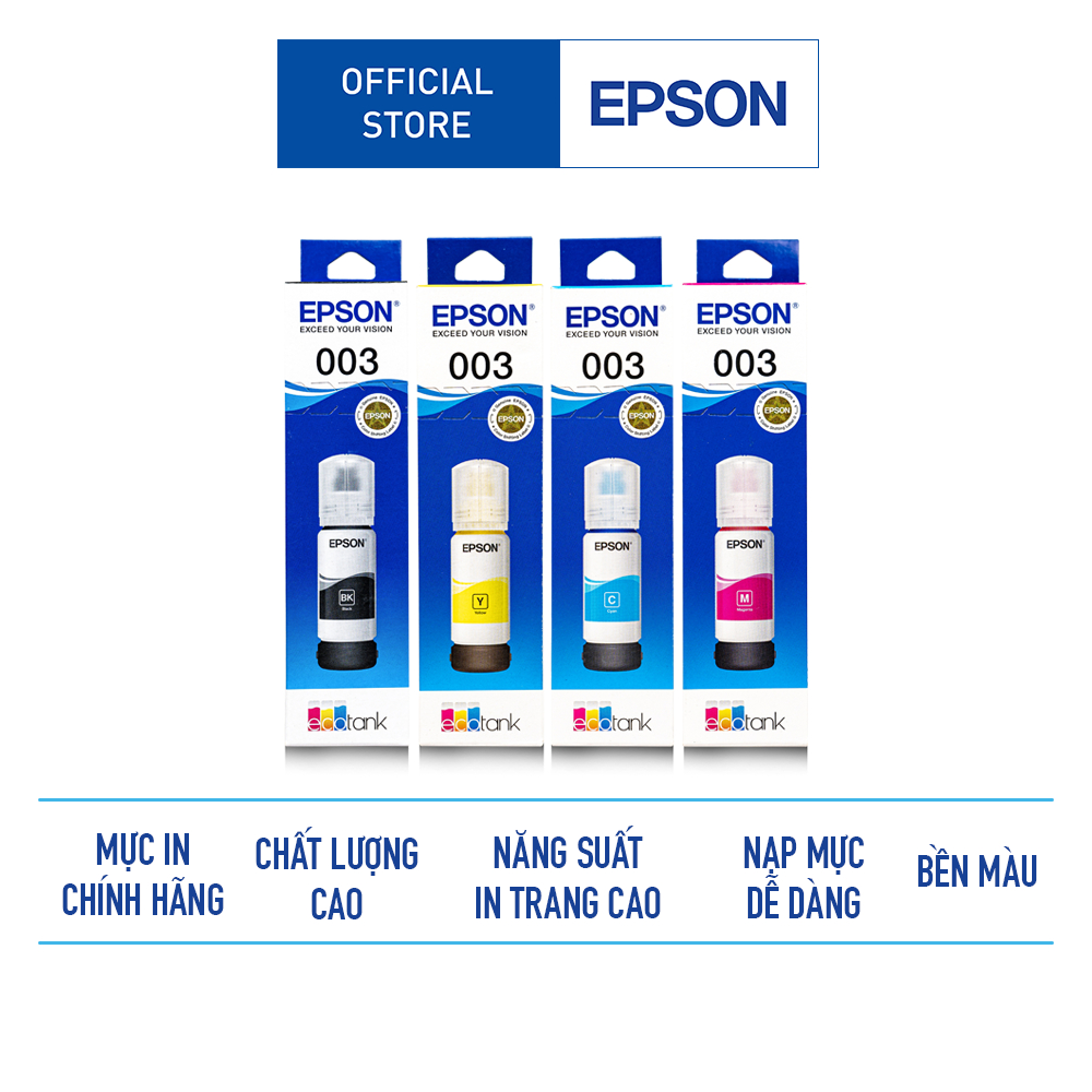 Mực In Chính Hãng Epson 003 Dùng Cho Máy L1110/L3110/L3150/L5190/L1216/l1210/L3216/l3210/l3250/L3256/L5290/L5296