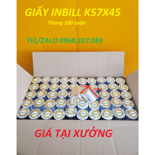 Giấy in nhiệt K58 phi 45 (K57X45MM)combo 100 cuộn sử dụng các máy in k57 [ TEM ĐỎ NAKAPOS ]