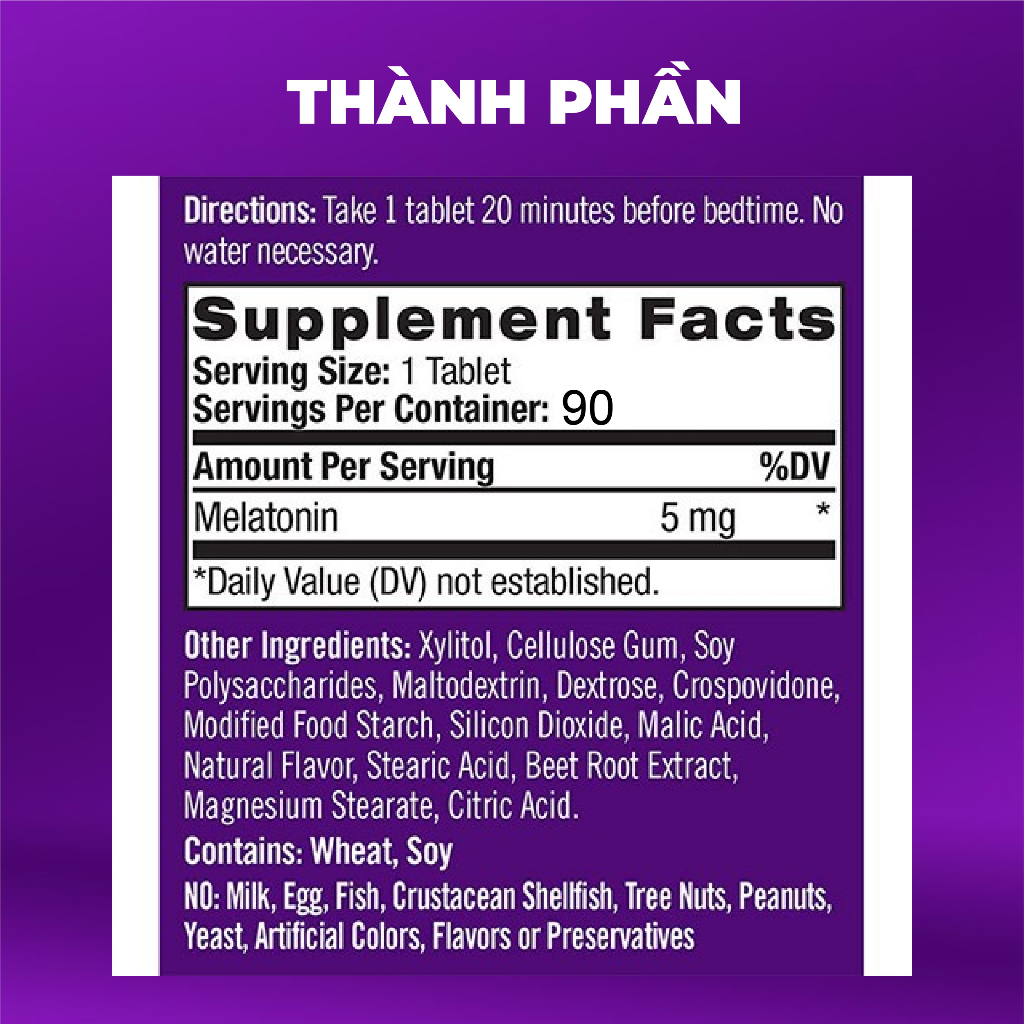 Viên kẹo dẻo gummies 10mg sleep 90 viên vị dâu của Mỹ Kirkland Signature hỗ trợ giấc ngủ