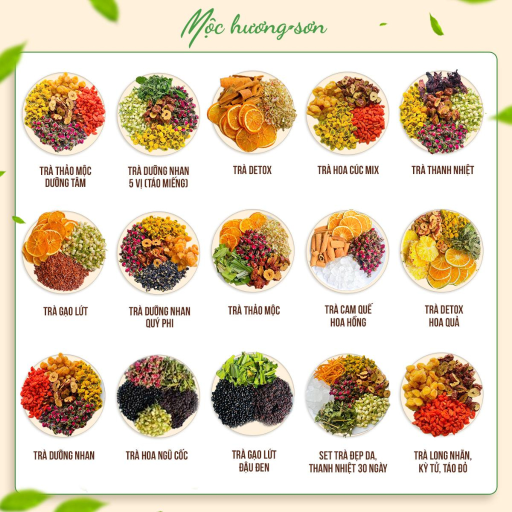 Combo 40 gói trà detox, trà dưỡng nhan tặng bình nước và hạt chia