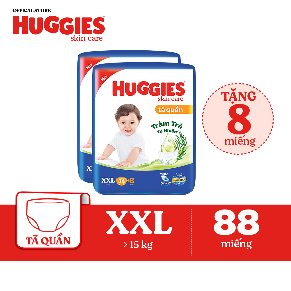 Combo 2 Tã quần Huggies Skincare Big Jumbo M56/L48/XL40/XXL36+8