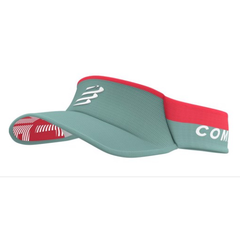 Mũ Chạy Bộ Compressport Ultralight Visor - Silver Pine/Red Clay