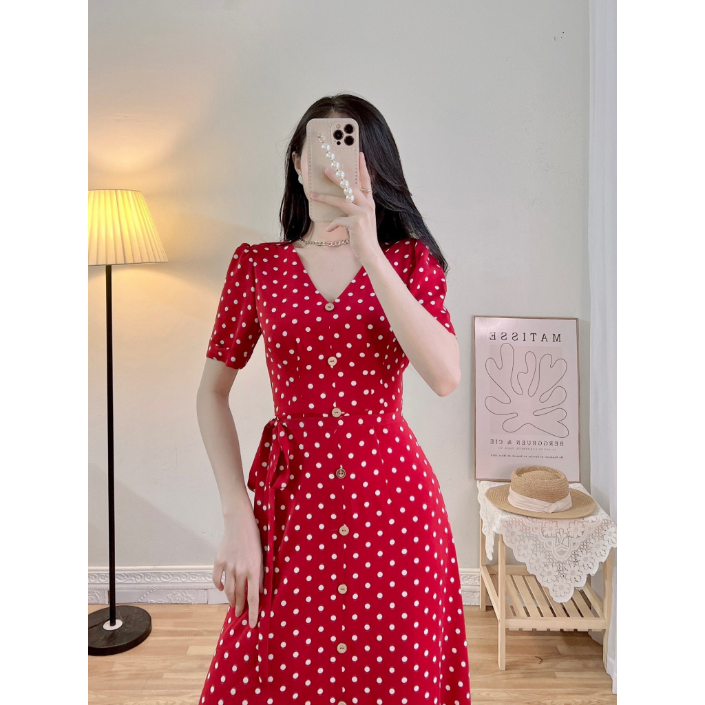 D190 VÁY BI ĐỎ THẮT DÂY