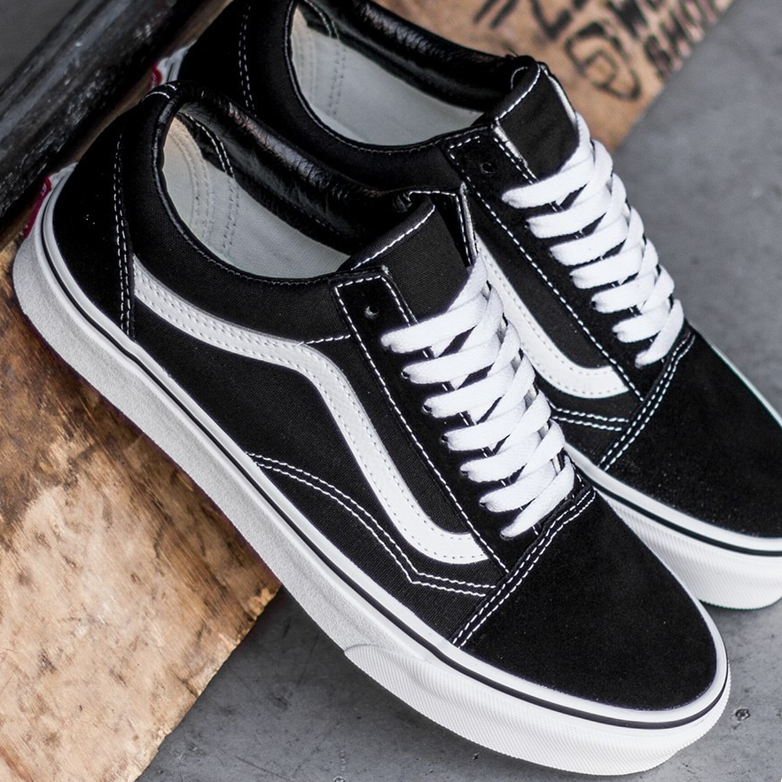 Giày vans chính hãng old skool màu black white cho nam nữ, vans real xách tay fullbox Farins Store