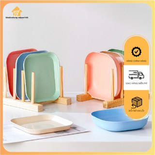 Set 8 chiếc đĩa lúa mạch mẫu mới tone màu pastel ngọt ngào / Combo đĩa 8 chiếc đĩa lúa mạch