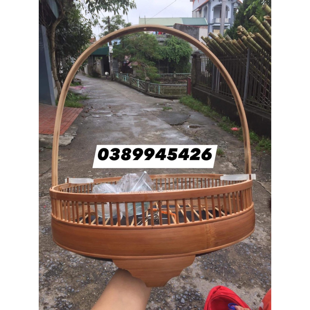 Lồng cu gáy trần, chào mào, chích choè trần trúc cật hàng đẹp tặng kèm xích chân và cóng