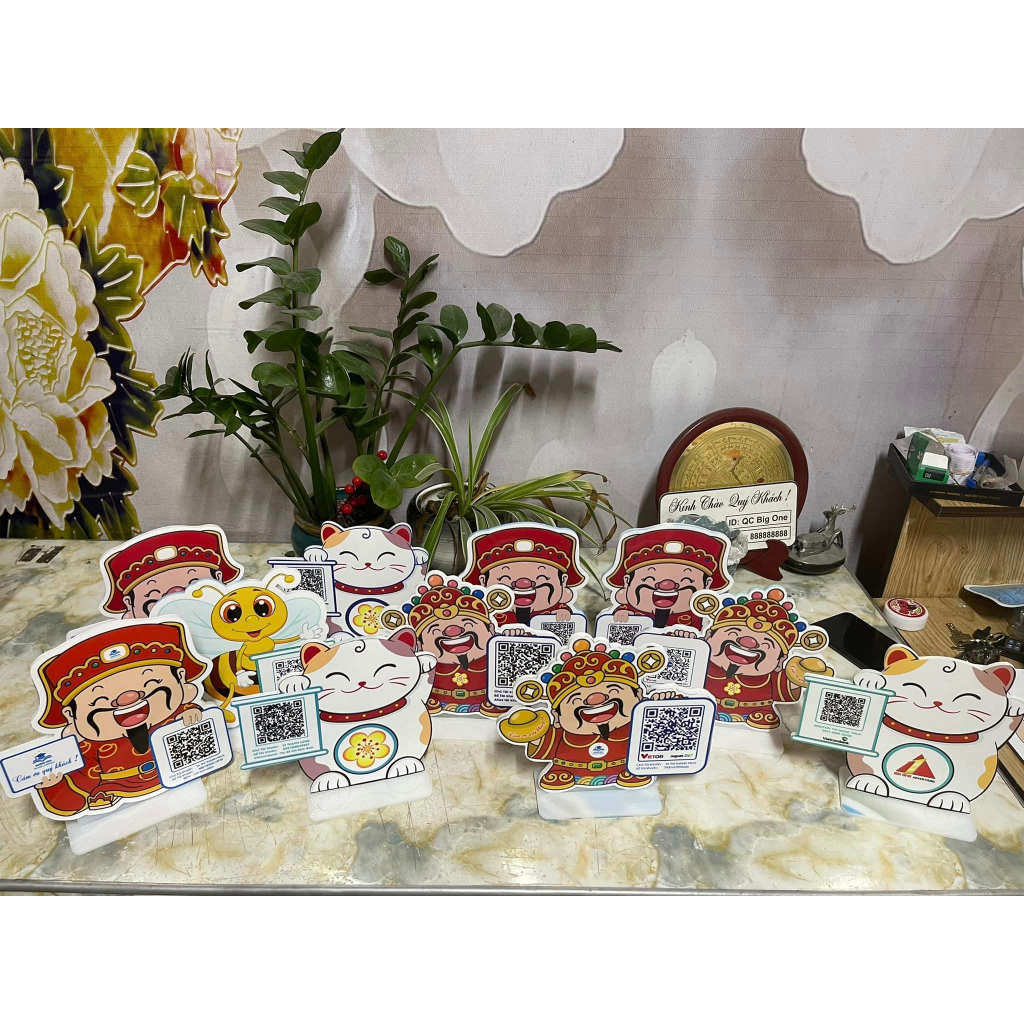 mã quét Qr mèo, thần tài