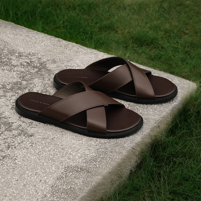 Dép Quai Chéo Da Bê Cao Cấp BST Eternal Sandals Roger & Fank