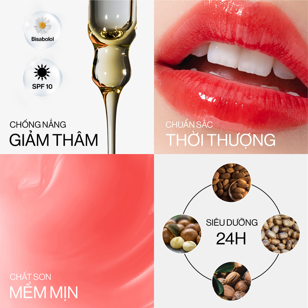 Siêu Son Dưỡng Có Màu Thuần Chay Môi Nhạy Cảm Glamrr Q Vegan Super Lip Balm (4.5g)