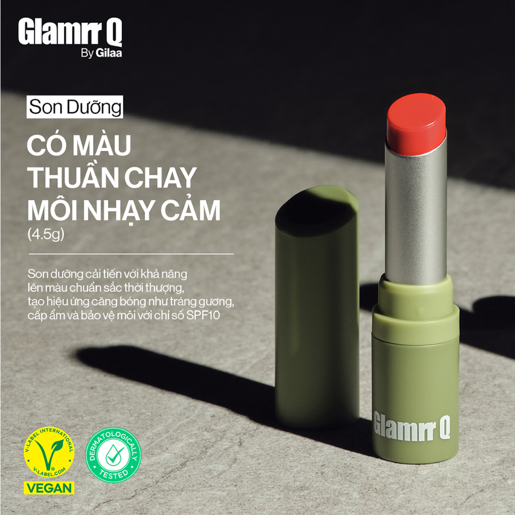 Siêu Son Dưỡng Có Màu Thuần Chay Môi Nhạy Cảm Glamrr Q Vegan Super Lip Balm (4.5g)