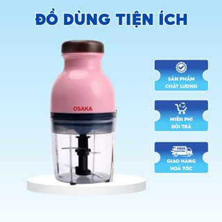 Máy xay sinh tố, máy xay thịt, máy xay tỏi ớt mini cầm tay đa năng cao cấp osaka mẫu mới  [ Nắp Nâu]
