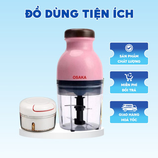 Máy xay sinh tố OSAKA màu hồng, xay thịt đa năng cao cấp, máy xay toi ớt cầm tay