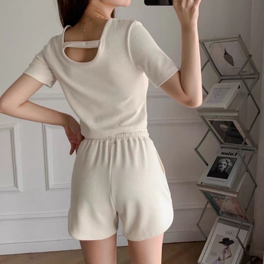 Bộ nữ mùa hè, Bộ đùi nữ thời trang thun xốp năng động mùa hè thoáng mát thấm hút mồ hôi dành cho nữ SET002