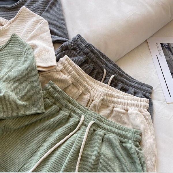 Bộ nữ mùa hè, Bộ đùi nữ thời trang thun xốp năng động mùa hè thoáng mát thấm hút mồ hôi dành cho nữ SET002