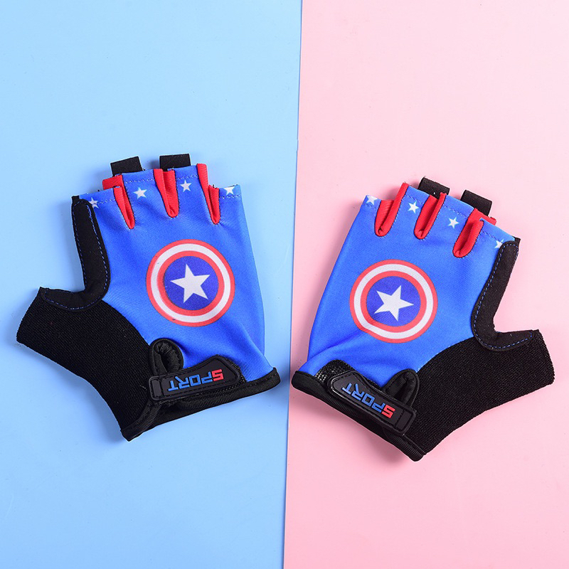 Găng tay thể thao xỏ ngón trẻ em găng tay cho bé đi xe đạp,trượt patin,leo núi