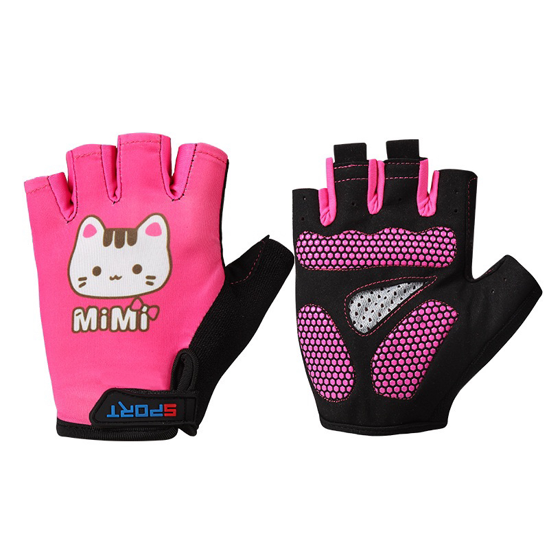 Găng tay thể thao xỏ ngón trẻ em găng tay cho bé đi xe đạp,trượt patin,leo núi