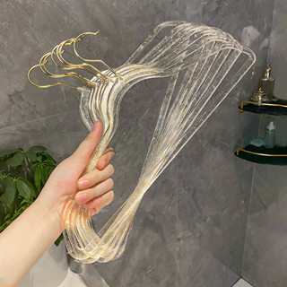 Combo 10 móc treo quần áo đồ lót nhựa trong suốt mắc áo kim tuyến chống trượt xoay 360 độ đa năng