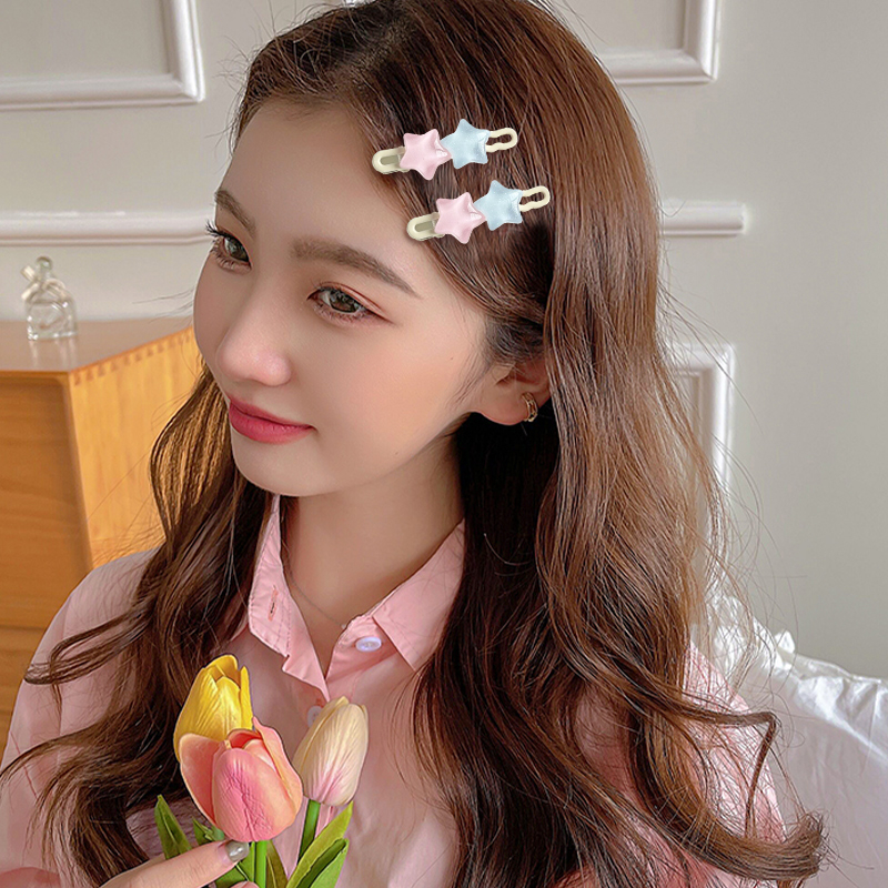 🍓Raspberry🍓 Kẹp Tóc Hình Ngôi Sao Năm Cánh Nhiều Màu Sắc Dễ Thương Cho Nữ