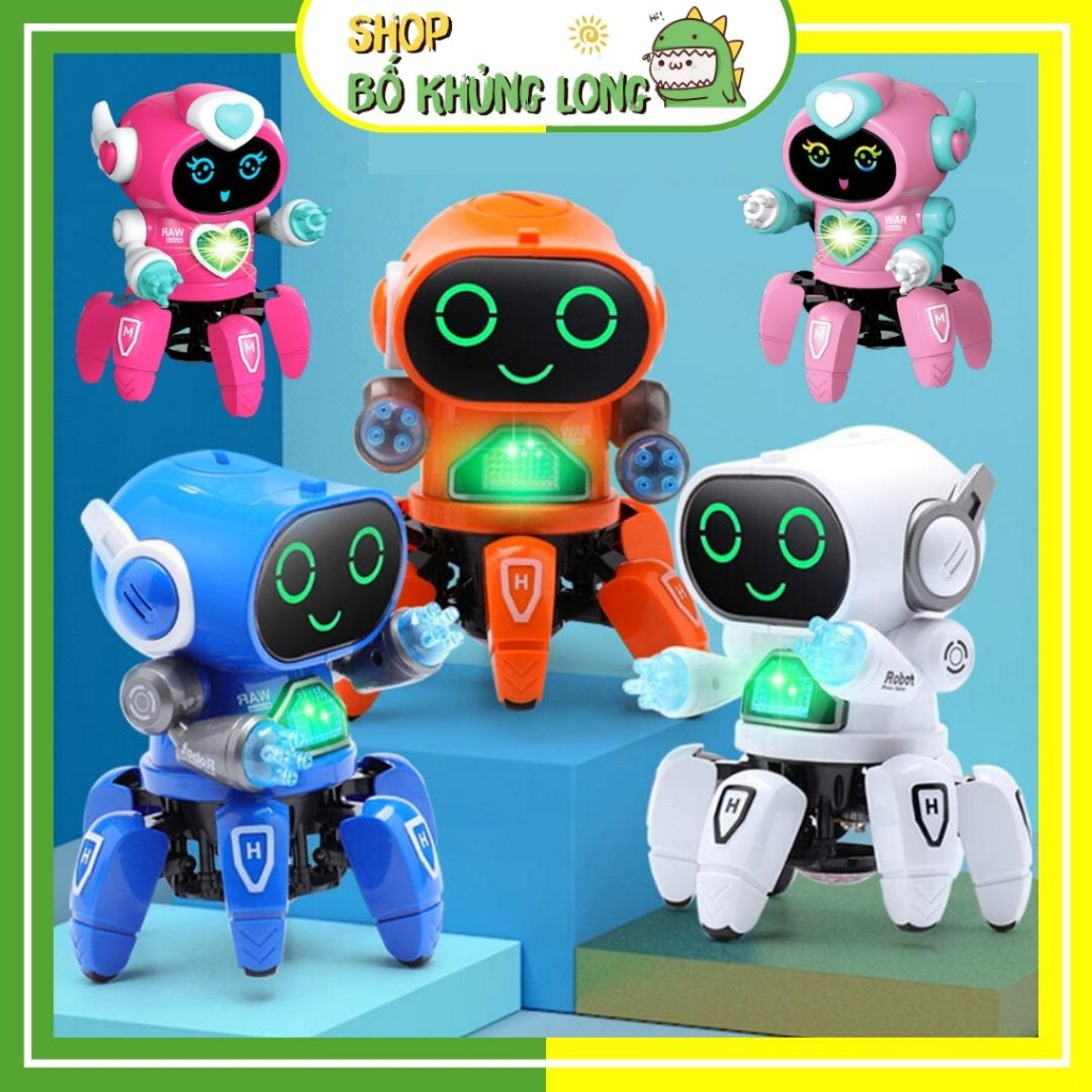 Robot Bạch Tuộc Nhảy Múa Theo Nhạc Có Đèn Dễ Thương Đồ Chơi Robot Cho Bé - BỐ KHỦNG LONG