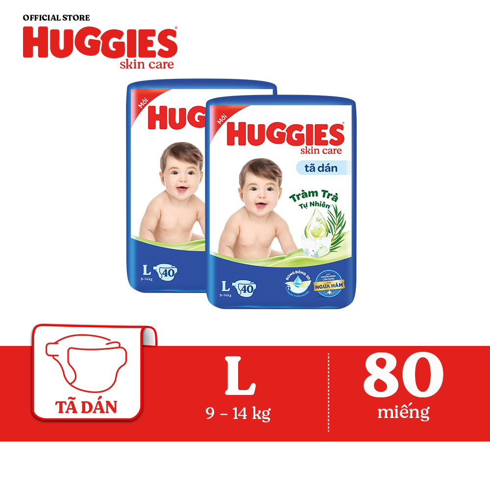 Combo 2 Tã dán Huggies Skincare Jumbo M46+6/ L40/ XL34