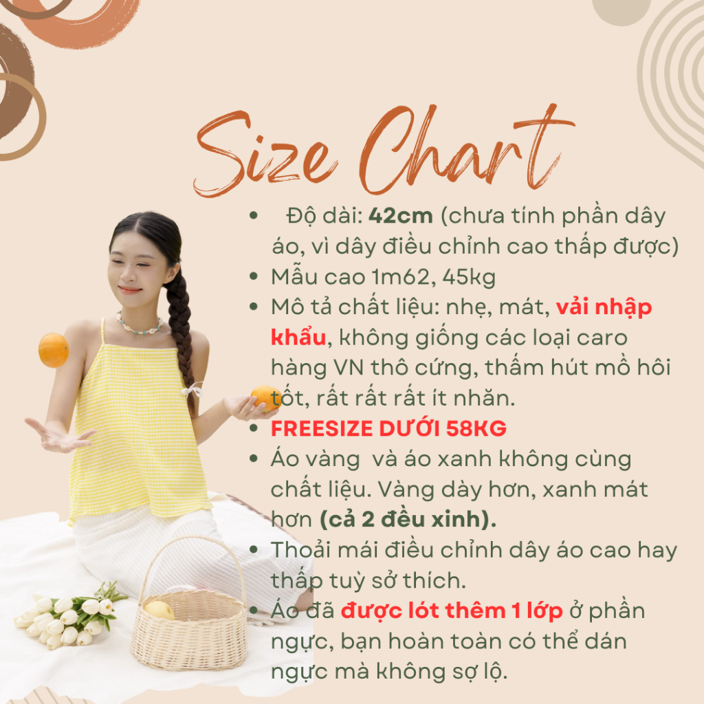 Áo hai dây caro cho hè 2023