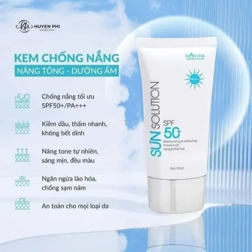 Kem Chống Nắng Morena Huyền Phi - Chống Nắng Siêu Đỉnh, Nâng Tone 24h, Thẩm Thấu Không Bết Rít