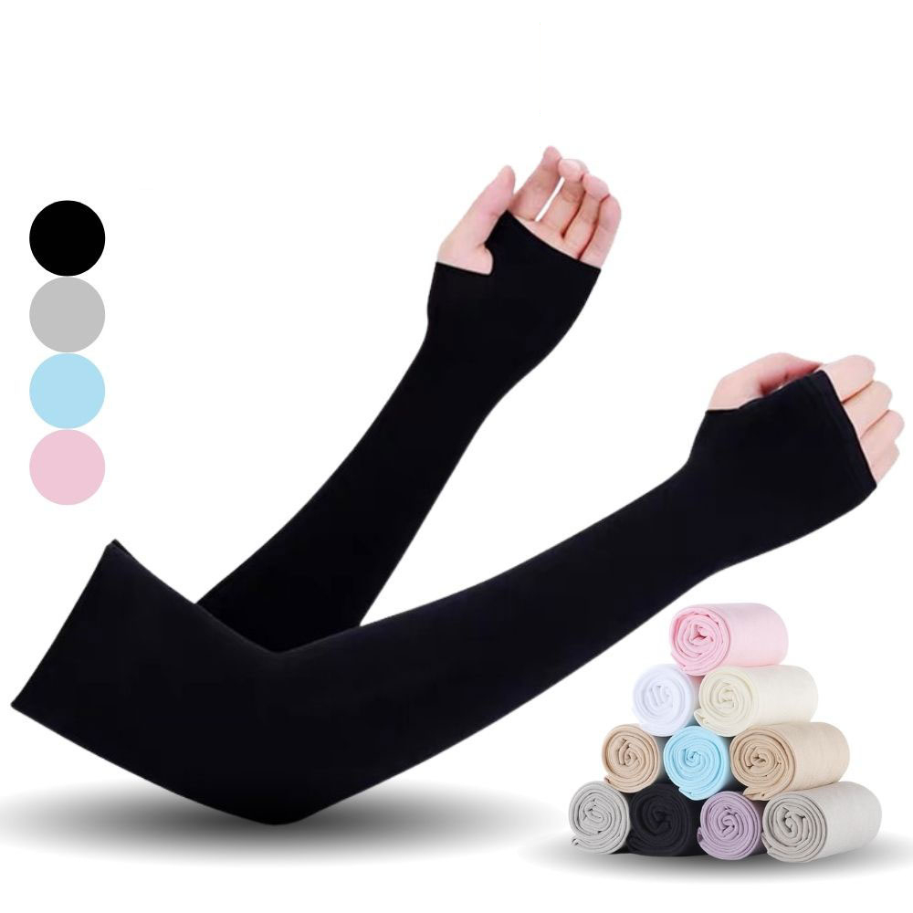 Găng Tay Chống Nắng Hàn Quốc Xỏ Ngón Let's Slim Đủ Màu Dày Dặn Ngăn Tia UV