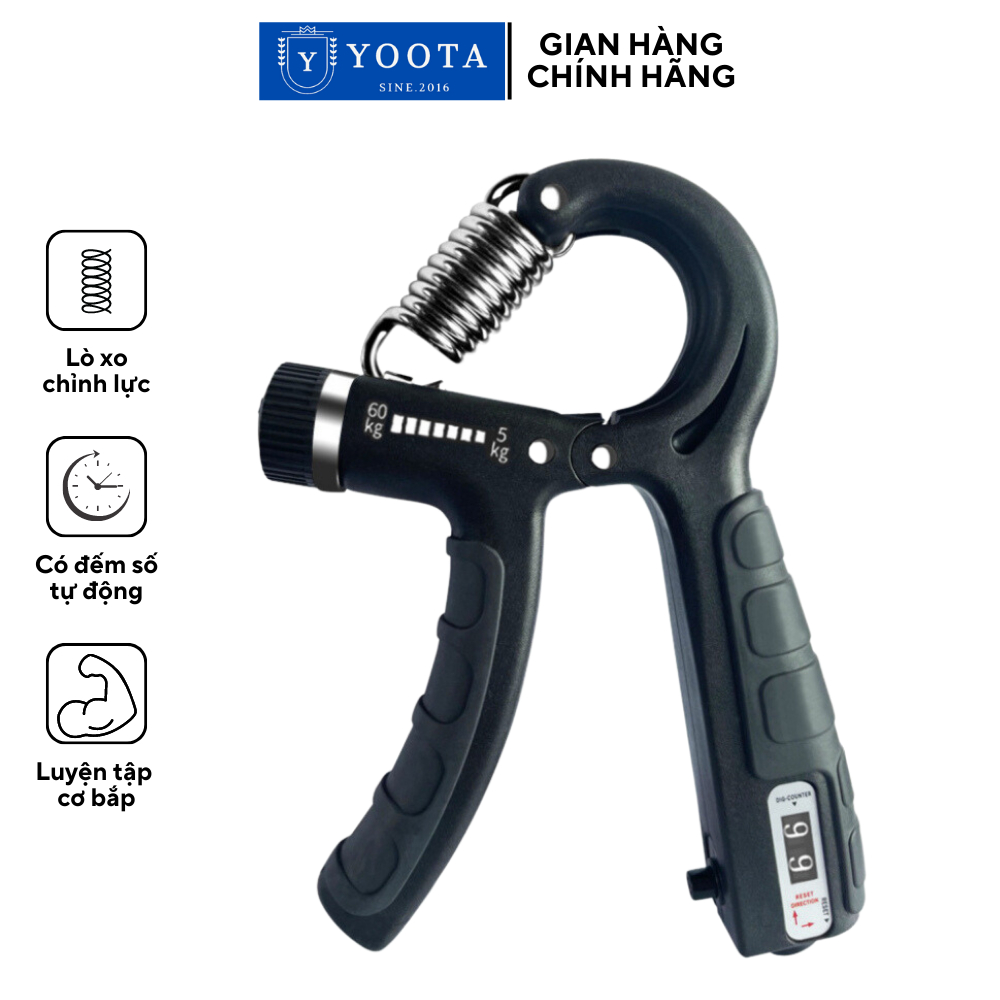 Kìm Bóp Tay Kìm Tập Cơ Tay Có Số Đếm Dụng Cụ Tập Gym Tại Nhà Lò Xo Chỉnh Lực 5 - 60Kg
