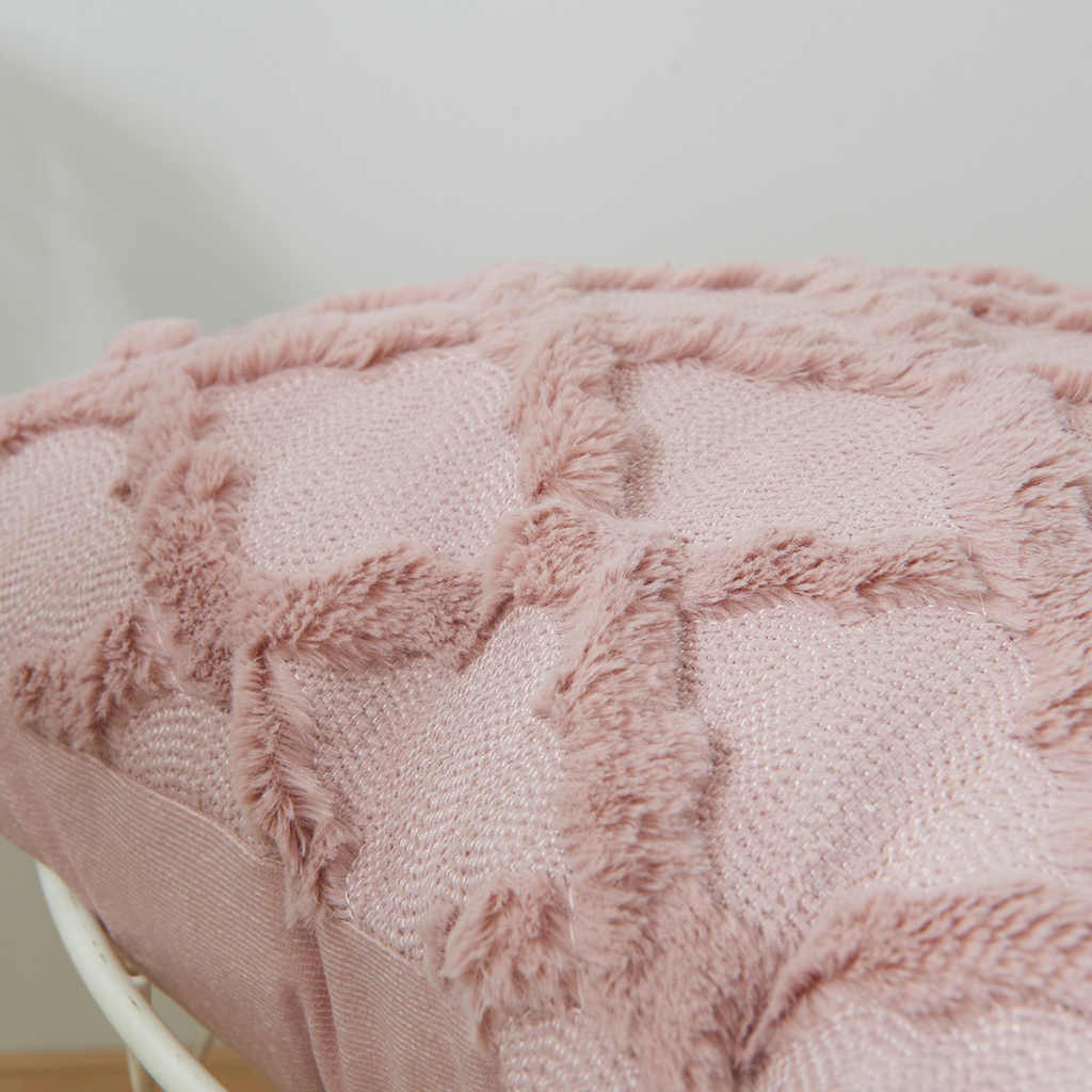 Gối Vuông 45CM Nhung Lông Đan Chéo Cao Cấp, Gối Trang Trí Sofa Mềm Mại Bông Dày